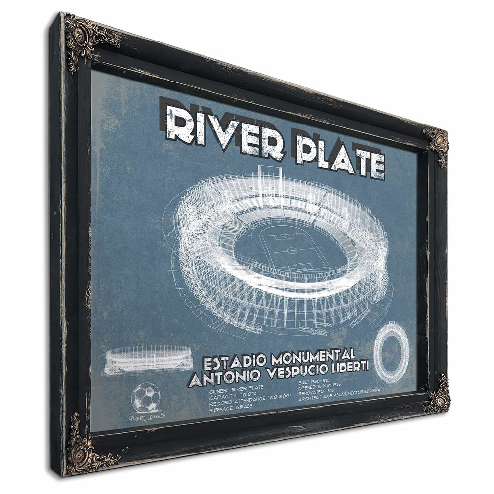 River Plate Estadio Monumental Antonio Vespucio Liberti Blueprint Soccer Print