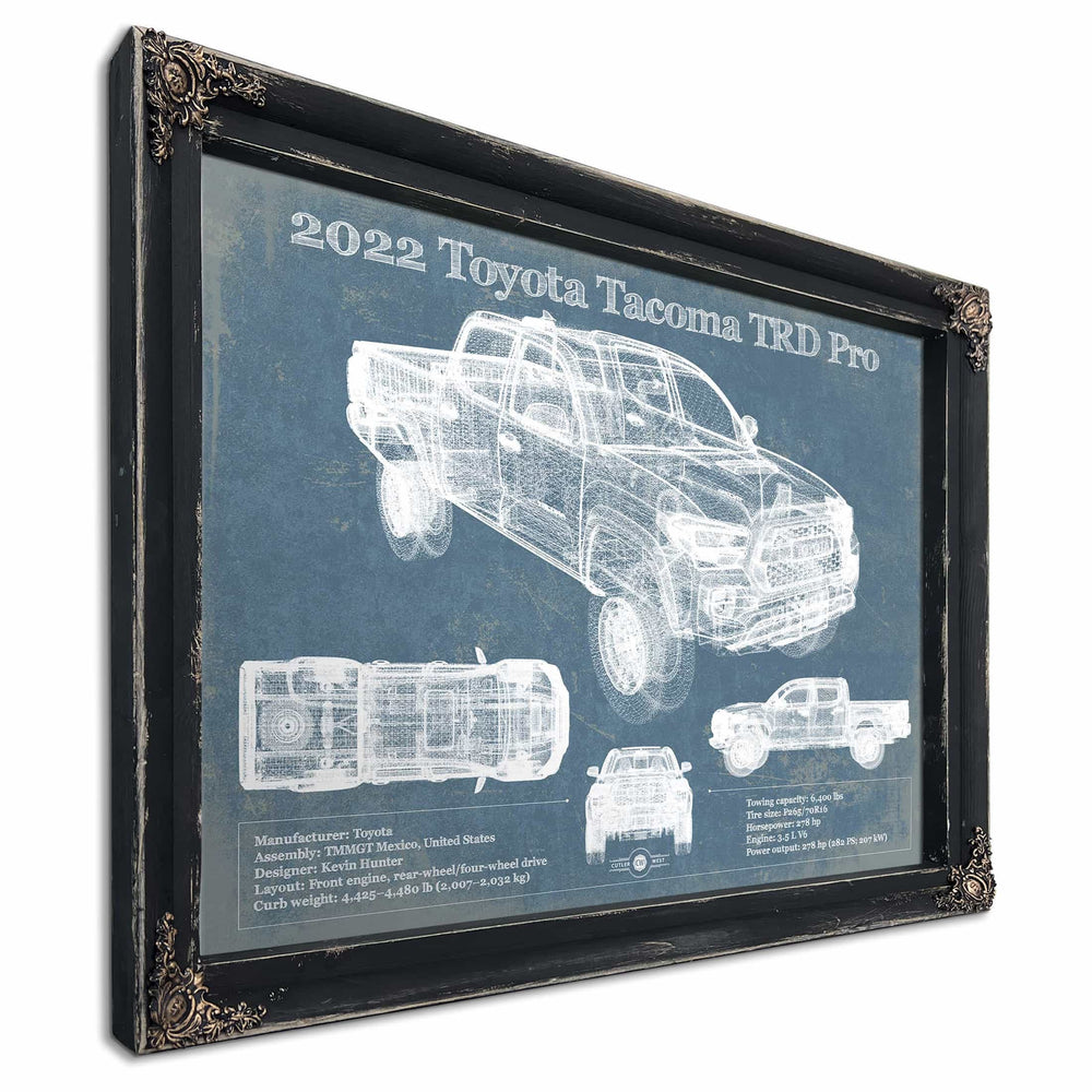 2022 Toyota Tacoma TRD Pro Blueprint Vintage Auto Print