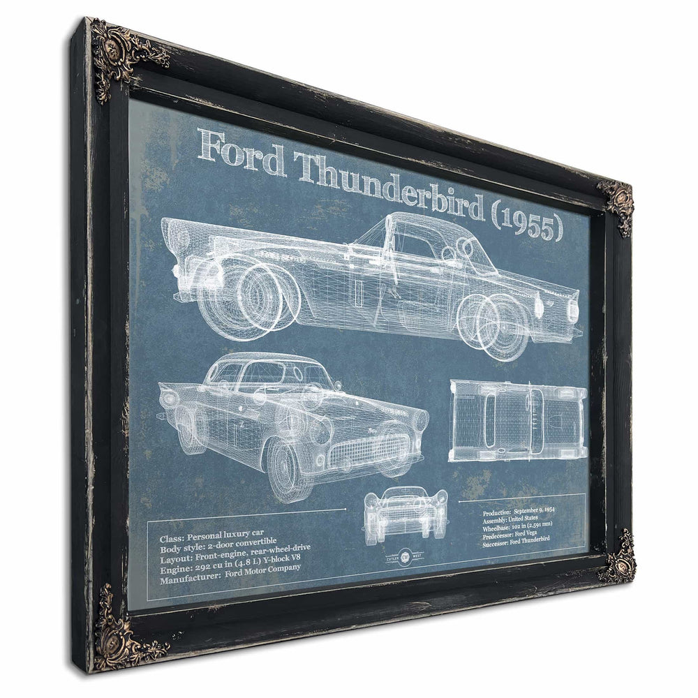Ford Thunderbird 1955 Original Blueprint Art