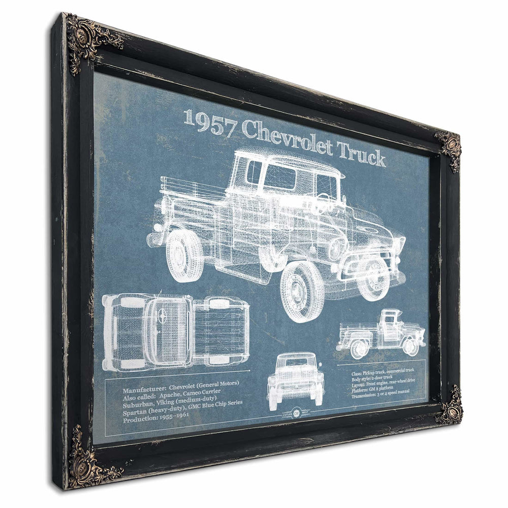 1957 Chevrolet Truck Vintage Blueprint Auto Print