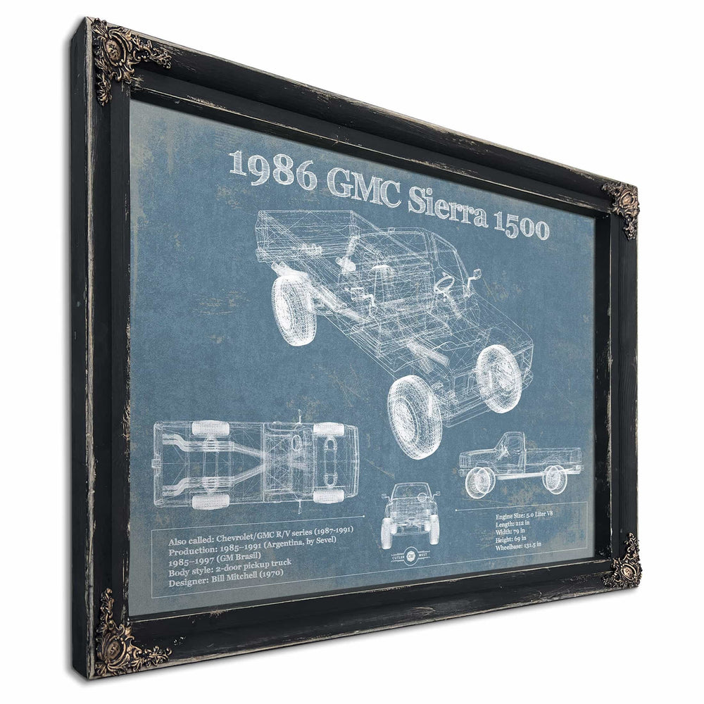 1986 GMC Sierra 1500 Vintage Blueprint Auto Print