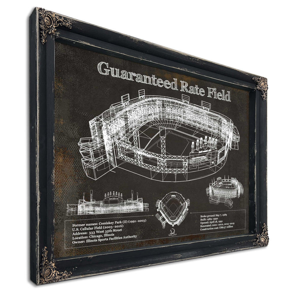 Guaranteed Rate Field - Chicago White Sox Team Color Vintage Baseball Fan Print