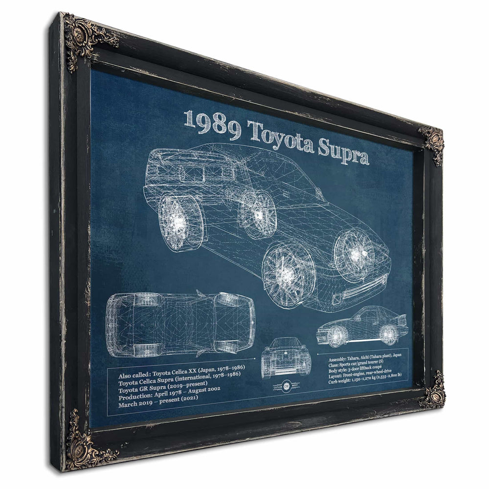 1989 Toyota Supra Vintage Blueprint Auto Print