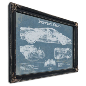 Ferrari Enzo Blueprint Vintage Auto Print