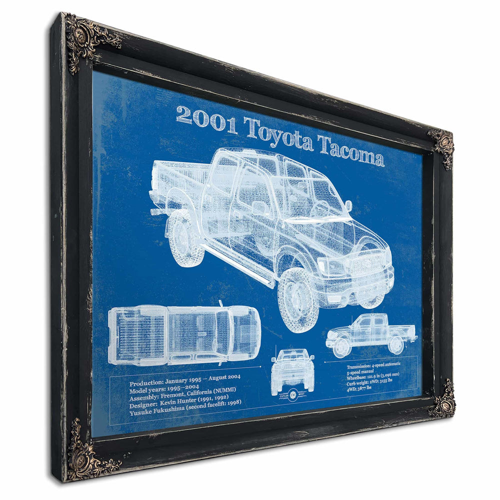 2001 Toyota Tacoma Double Cab Limited Vintage Blueprint Auto Print