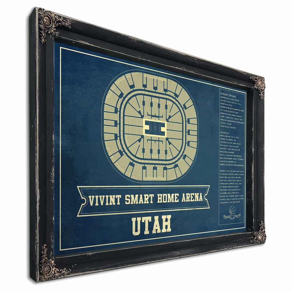 Utah Jazz - Vivint Smart Home Arena Seating Chart Vintage Art Print