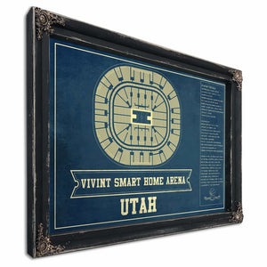 Utah Jazz - Vivint Smart Home Arena Seating Chart Vintage Art Print