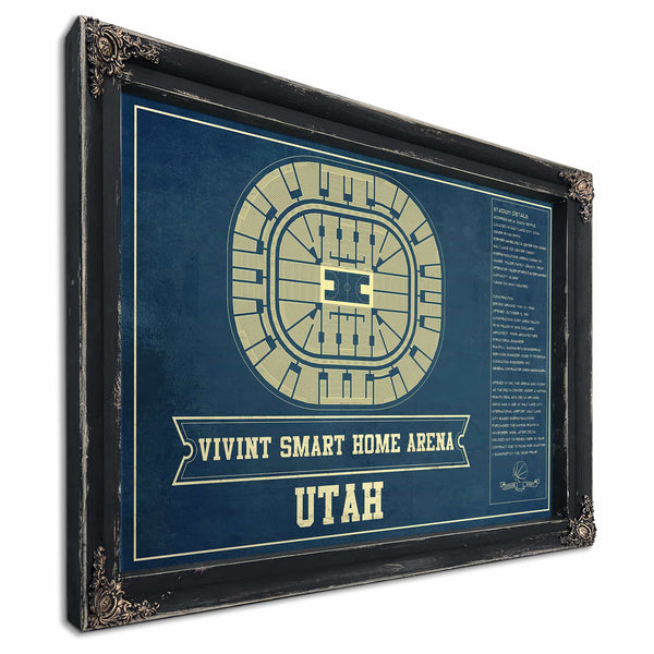 Utah Jazz - Vivint Smart Home Arena Seating Chart Vintage Art Print