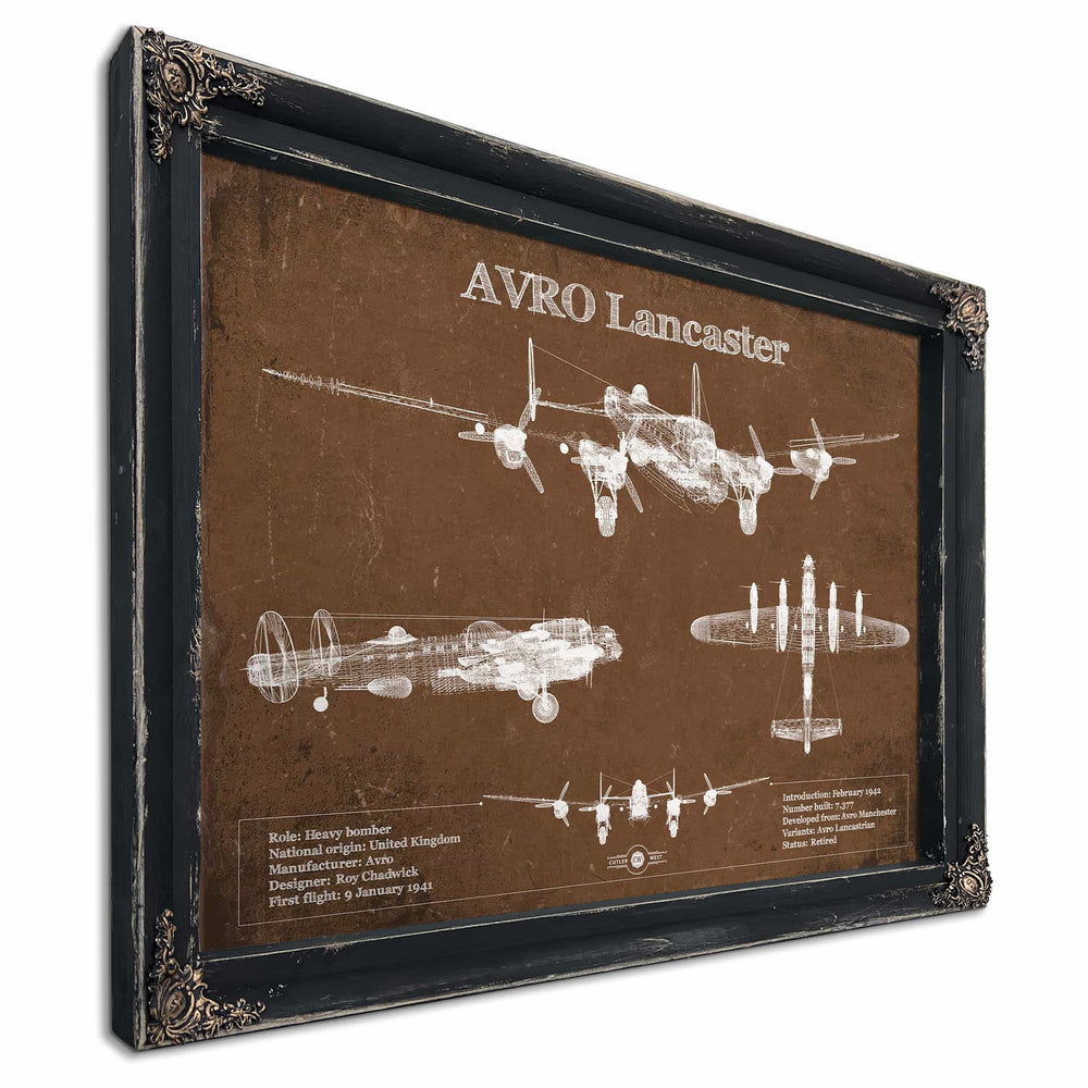 AVRO Lancaster UK Heavy Bomber Blueprint Original Military Wall Art