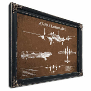 AVRO Lancaster UK Heavy Bomber Blueprint Original Military Wall Art