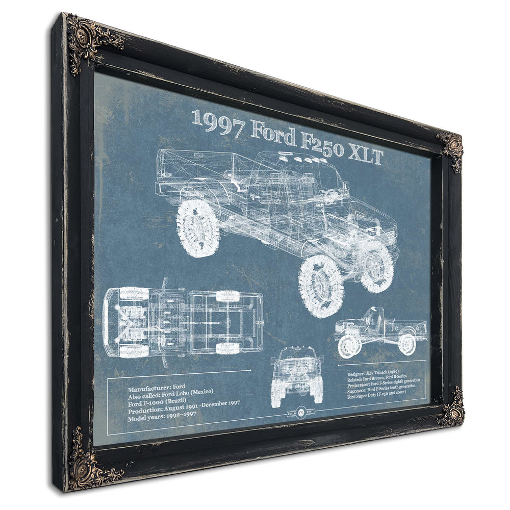 1997 Ford F250 XLT Vintage Blueprint Auto Print