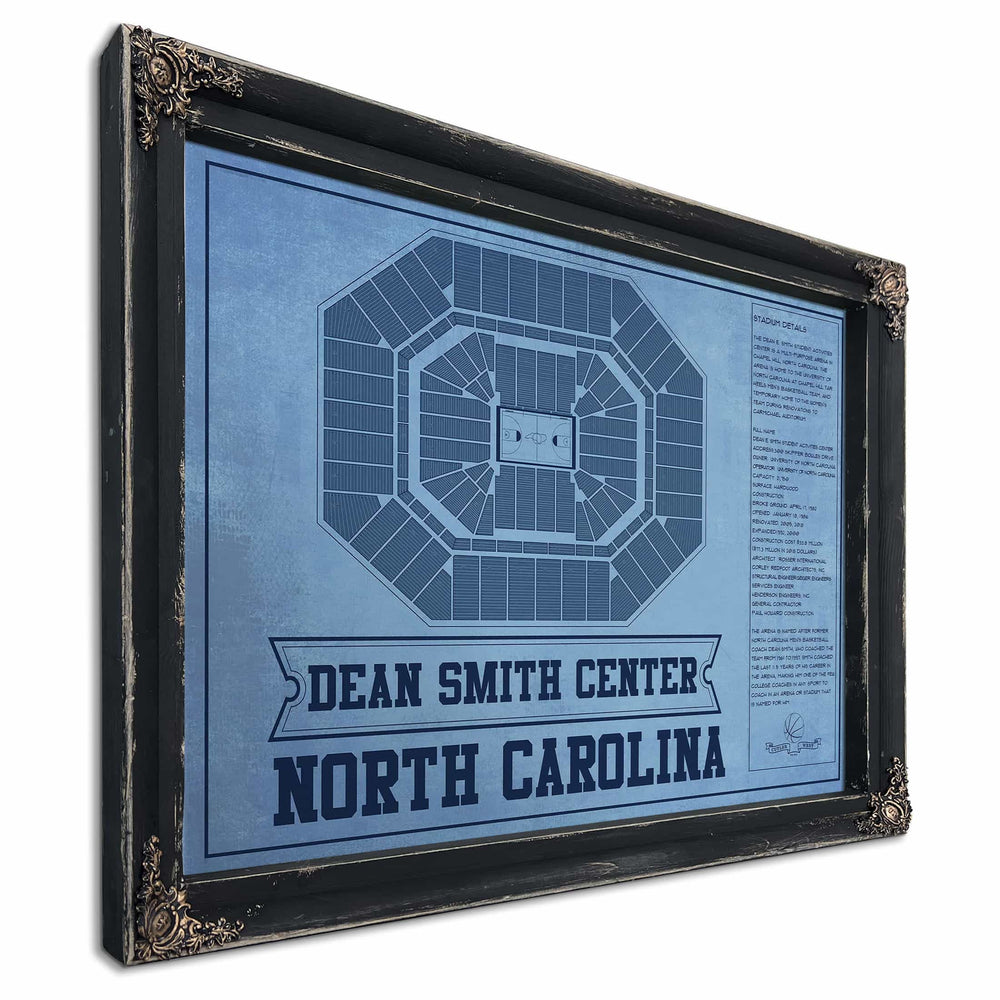 Dean E. Smith Center North Carolina Tar Heels Team Colors NCAA College Basketball Blueprint Art
