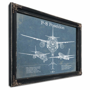 P-8A Poseidon Aircraft Blueprint Original Military Wall Art