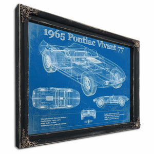 1965 Pontiac Vivant 77 Vintage Blueprint Auto Print