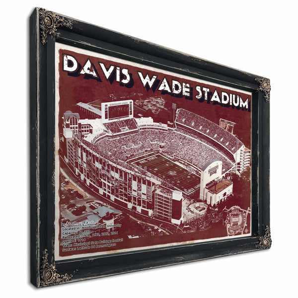 Davis Wade Stadium -  Mississippi State Football Vintage Art Print