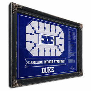 Duke Blue Devils - Cameron Indoor Stadium Seating Chart Team Color - College Basketball Blueprint Art