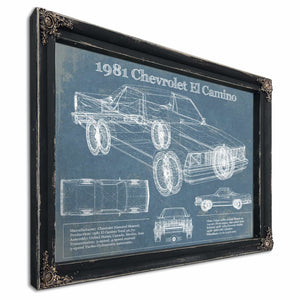 1981 Chevrolet El Camino Vintage Blueprint Auto Print