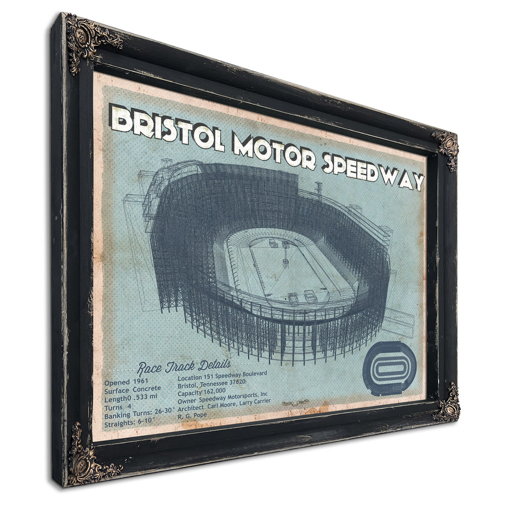 Bristol Speedway Blueprint NASCAR Race Track Print