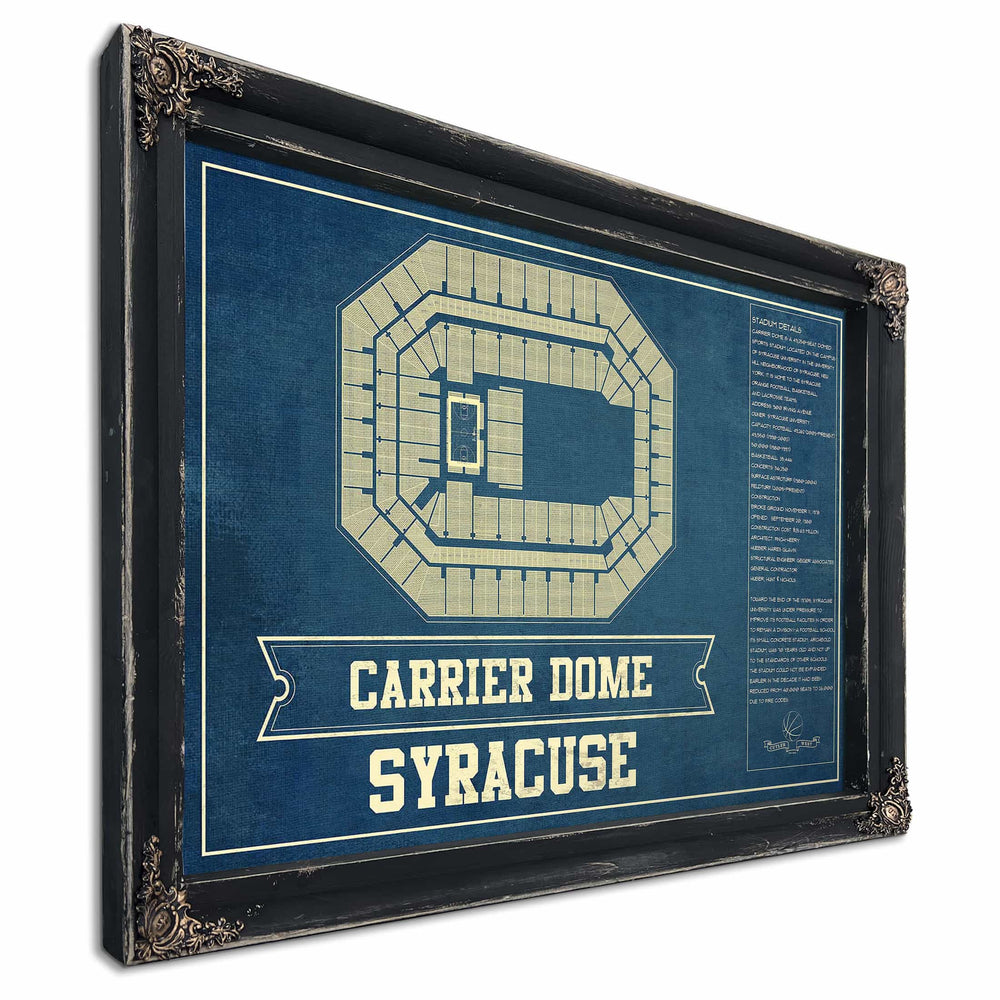 Syracuse Orange - Carrier Dome Seating Chart - College Basketball Blueprint Art