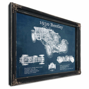 1930 Bentley Vintage Blueprint Auto Print