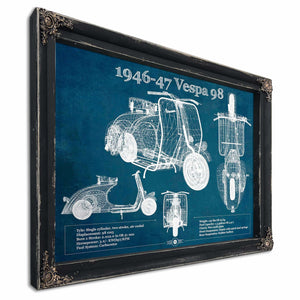 1946-47 Vespa 98 Vintage Blueprint Auto Print