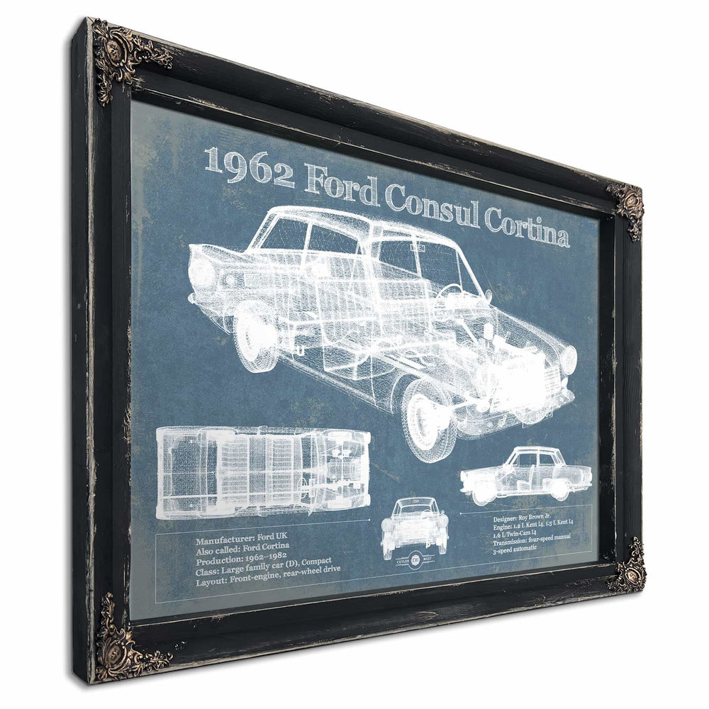 1962 Ford Consul Cortina Mark I Original Blueprint Art