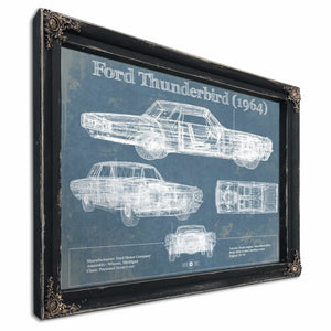 Ford Thunderbird (1964) Vintage Blueprint Auto Print