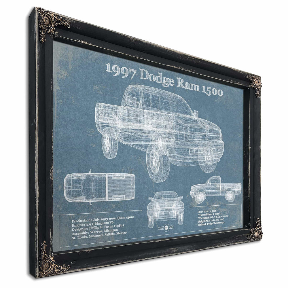 1997 Dodge Ram 1500 Vintage Blueprint Auto Print