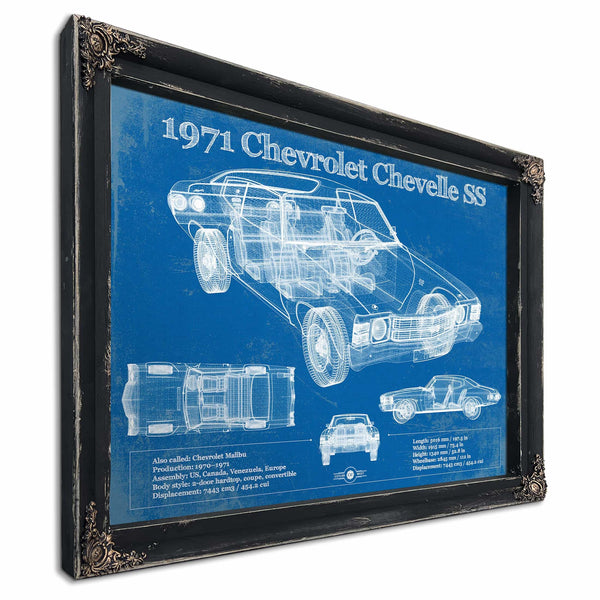 1971 Chevrolet Chevelle SS 454 Original Blueprint Art