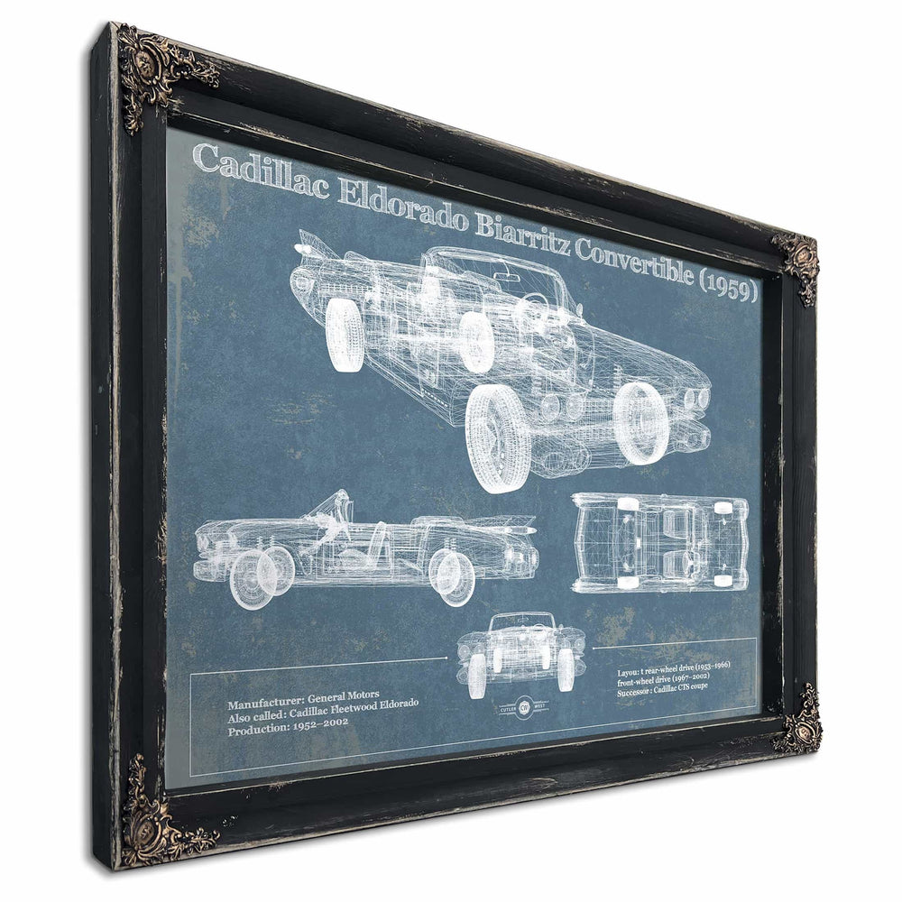 Cadillac Eldorado Biarritz Convertible (1959) Vintage Blueprint Auto Print