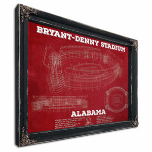 Alabama Crimson Tide Stadium Art - Bryant-Denny Stadium Vintage Seating Chart