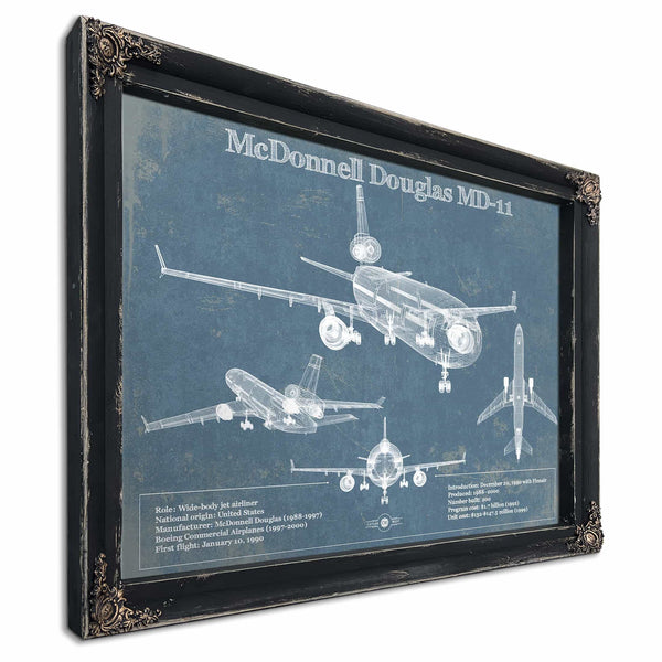 McDonnell Douglas MD-11 Vintage Aviation Blueprint Print
