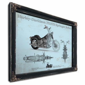 Harley-Davidson FXSTS Springer Softail Blueprint Motorcycle Patent Print