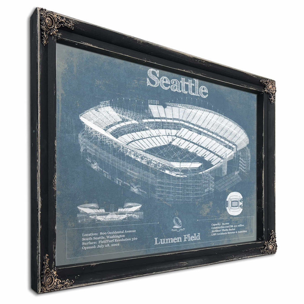 Seattle Seahawks - Lumen Field - Vintage Football Print