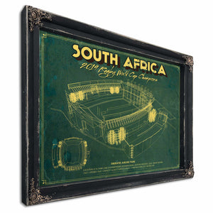 South Africa World Cup 2019 Champions - Vintage Ellis Park Stadium Print