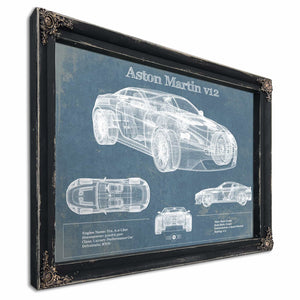Aston Martin V12 Blueprint Vintage Auto Print