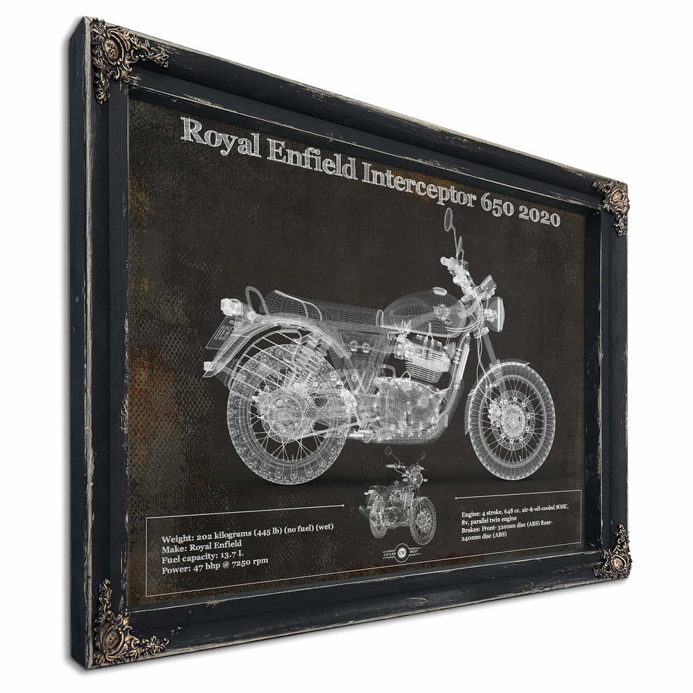 Royal Enfield Interceptor 650 2020 Blueprint Motorcycle Patent Print
