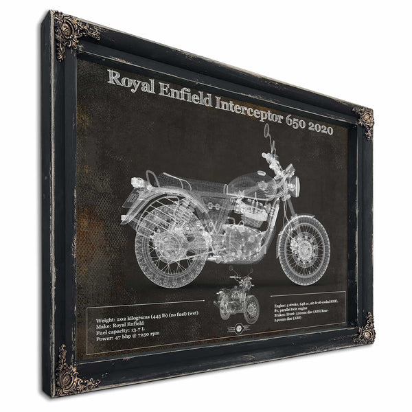 Royal Enfield Interceptor 650 2020 Blueprint Motorcycle Patent Print