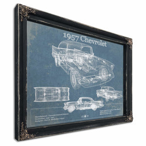 1957 Chevrolet Bel Air Sport Coupé Blueprint Vintage Auto Print