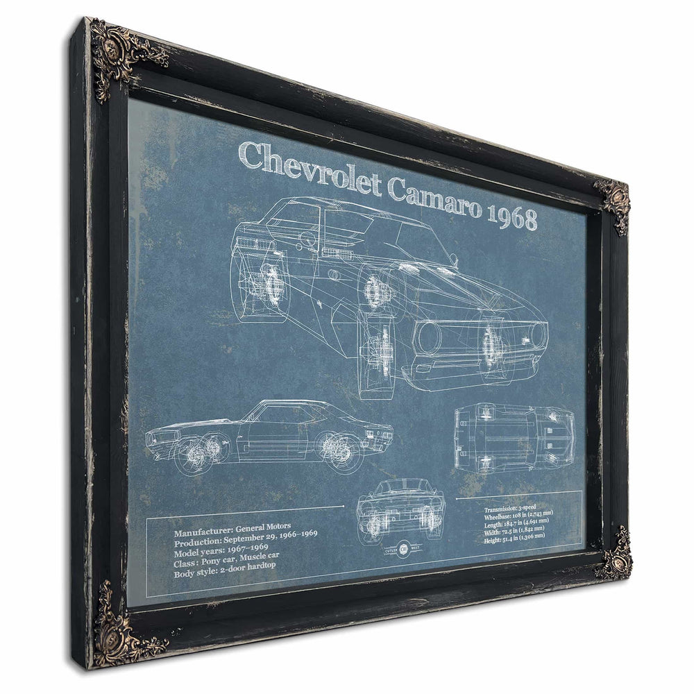Chevrolet Camaro 1968 Blueprint Vintage Auto Patent Print