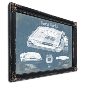 Vintage Detroit Lions Ford Field Wall Art
