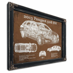 2013 Peugeot 508 SW Blueprint Vintage Auto Print