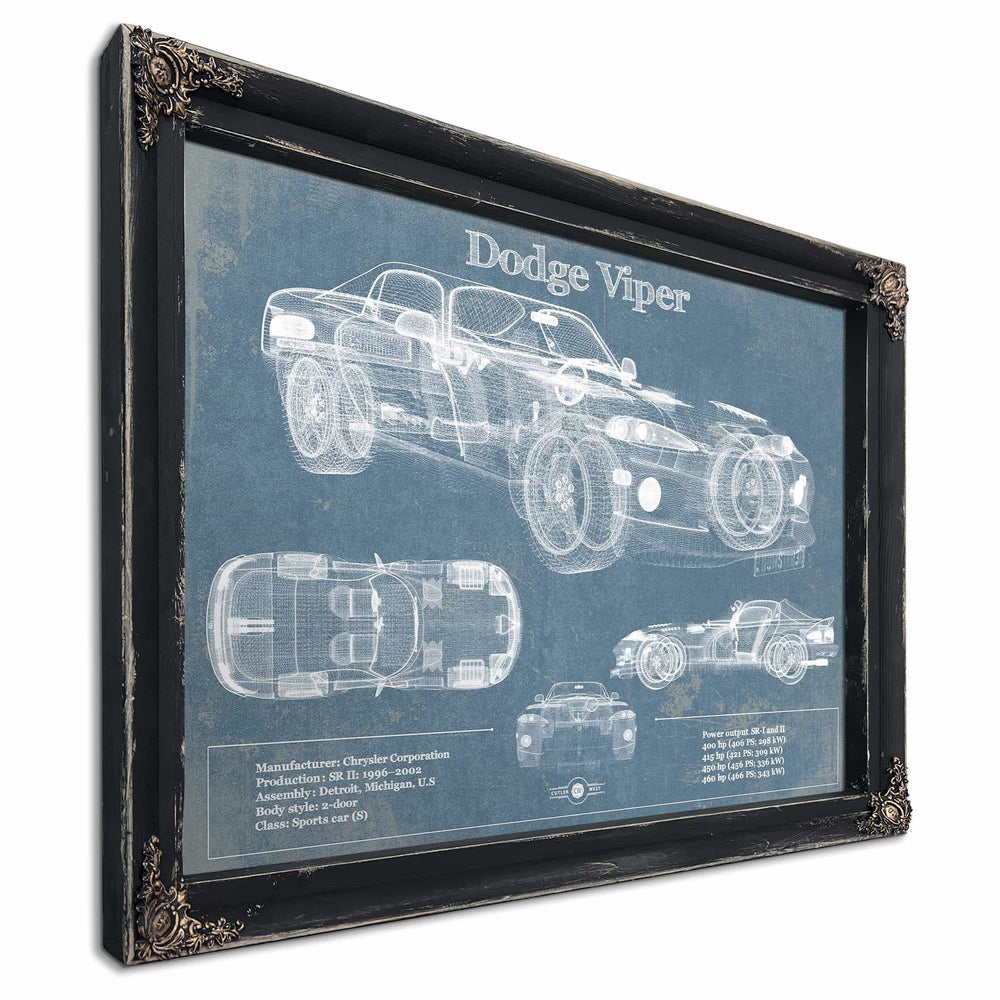 Dodge Viper 1 Vintage Blueprint Auto Print