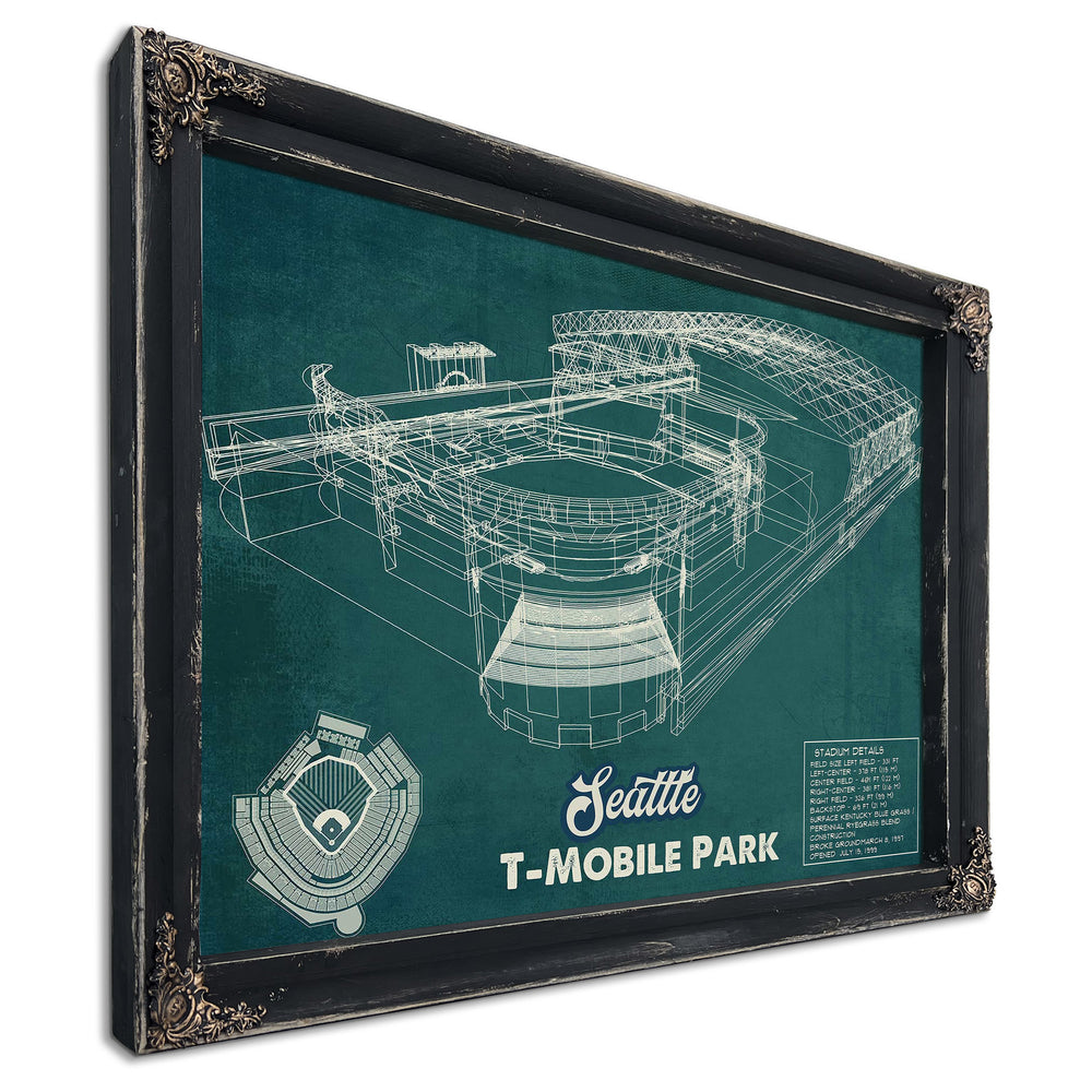 Seattle Mariners T- Mobile Park Vintage Baseball Frame Print 2019
