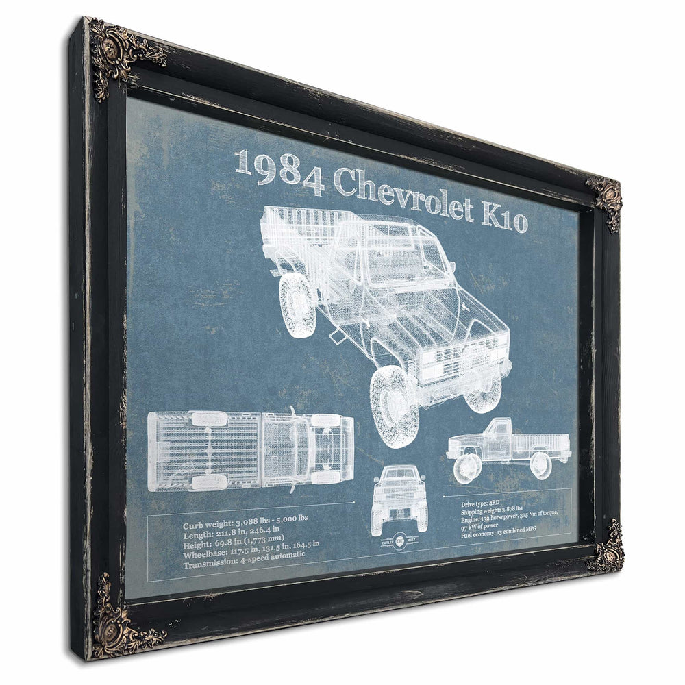 1984 Chevrolet K10 Pickup Vintage Blueprint Auto Print