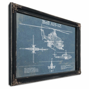 Bell AH-1Z Viper Vintage Original Blueprint Military Print