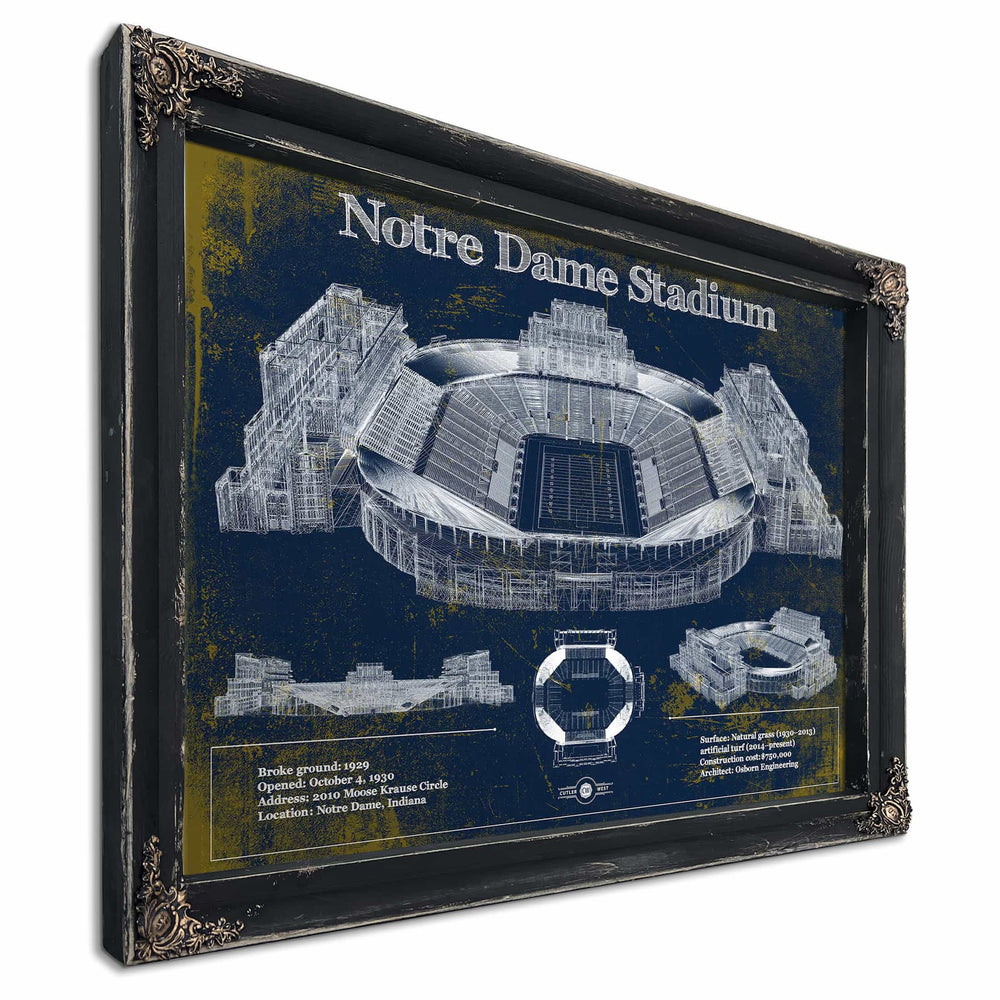 Notre Dame Stadium 2021 Version Team Color Vintage Art Print