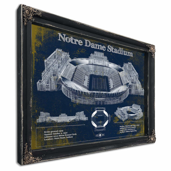 Notre Dame Stadium 2021 Version Team Color Vintage Art Print