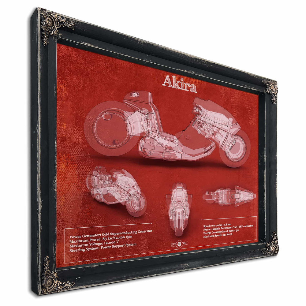 Akira Blueprint Vintage Motorcycle Print
