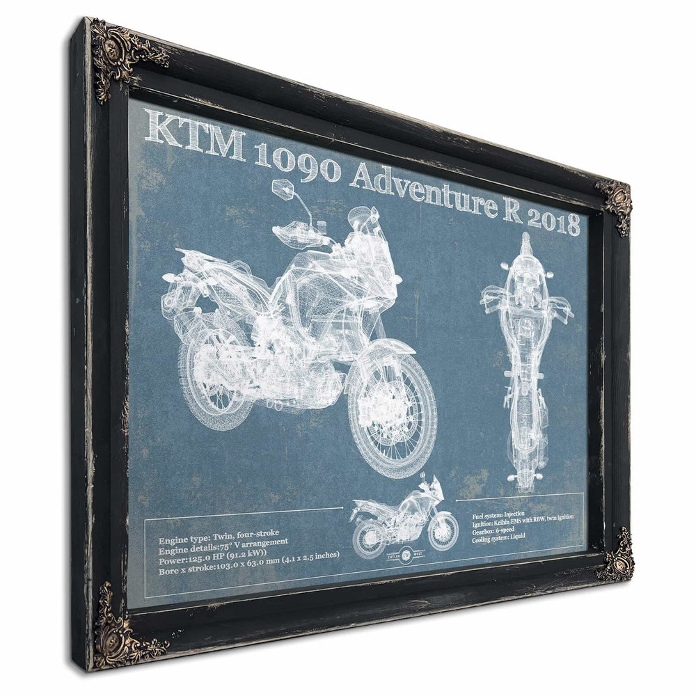 KTM 1090 Adventure R 2018 Blueprint Motorcycle Patent Print